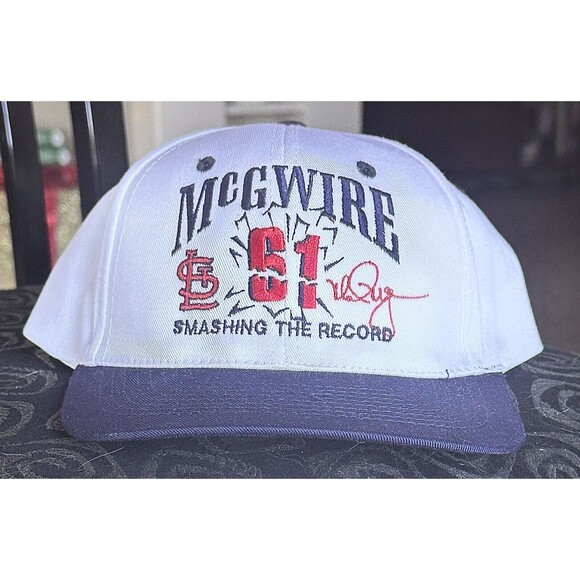 NWT Vintage St Louis Cardinals Hat Mens Snapback Mark Mcgwire Smash Record - Picture 2 of 5
